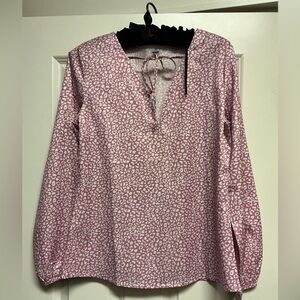 Source Unknown Pink and White Patterned Blouse